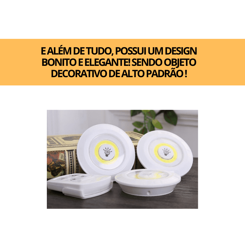 Luz LED sem fio - Controle Remoto - Direto Para Você