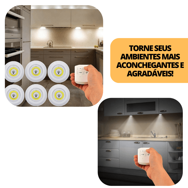 Luz LED sem fio - Controle Remoto - Direto Para Você