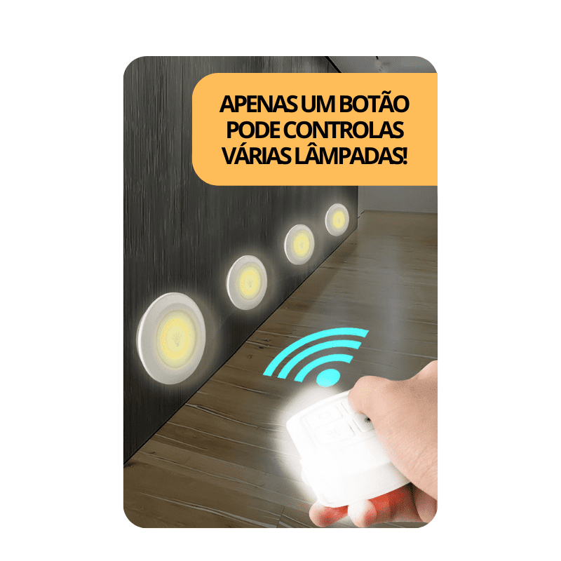 Luz LED sem fio - Controle Remoto - Direto Para Você