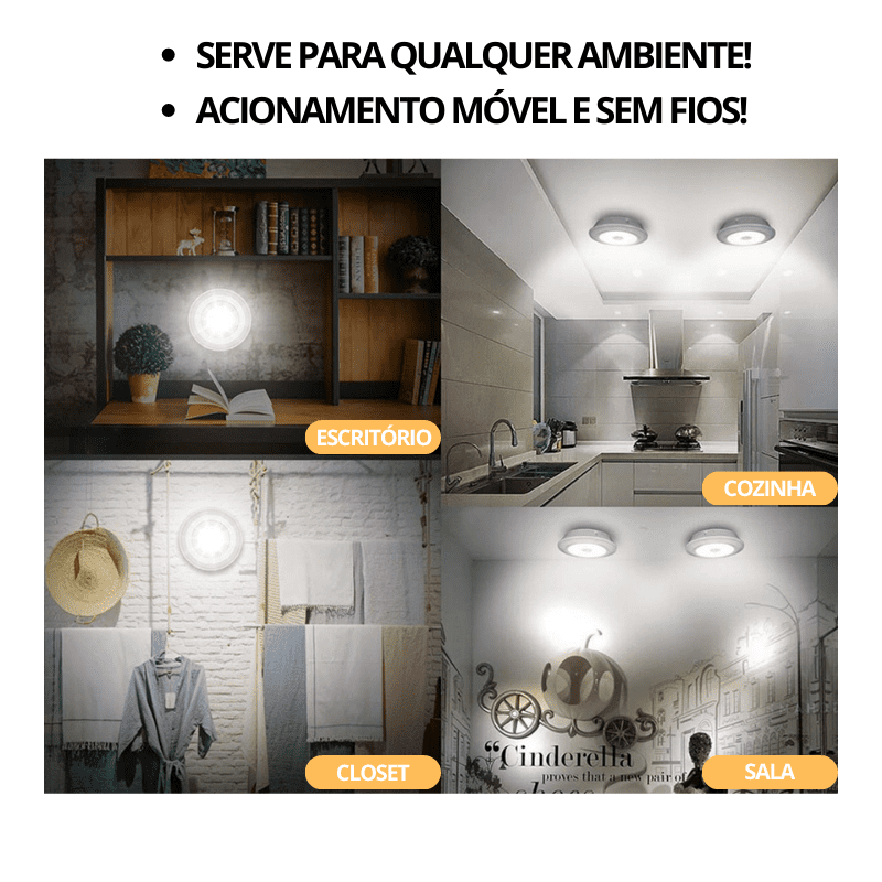 Luz LED sem fio - Controle Remoto - Direto Para Você