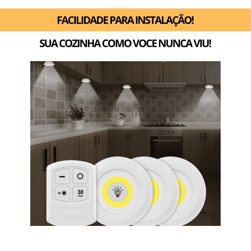 Luz LED sem fio - Controle Remoto - Direto Para Você