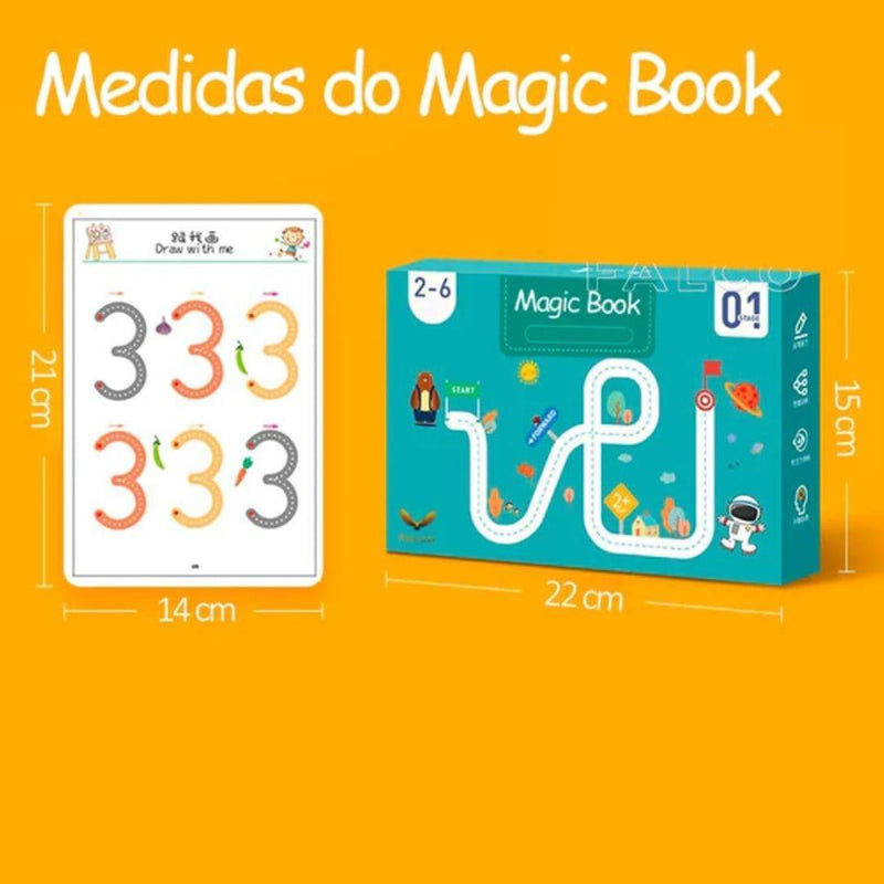 Caderno de Traço e Desenho Infantil - MagicBook - Direto Para Você