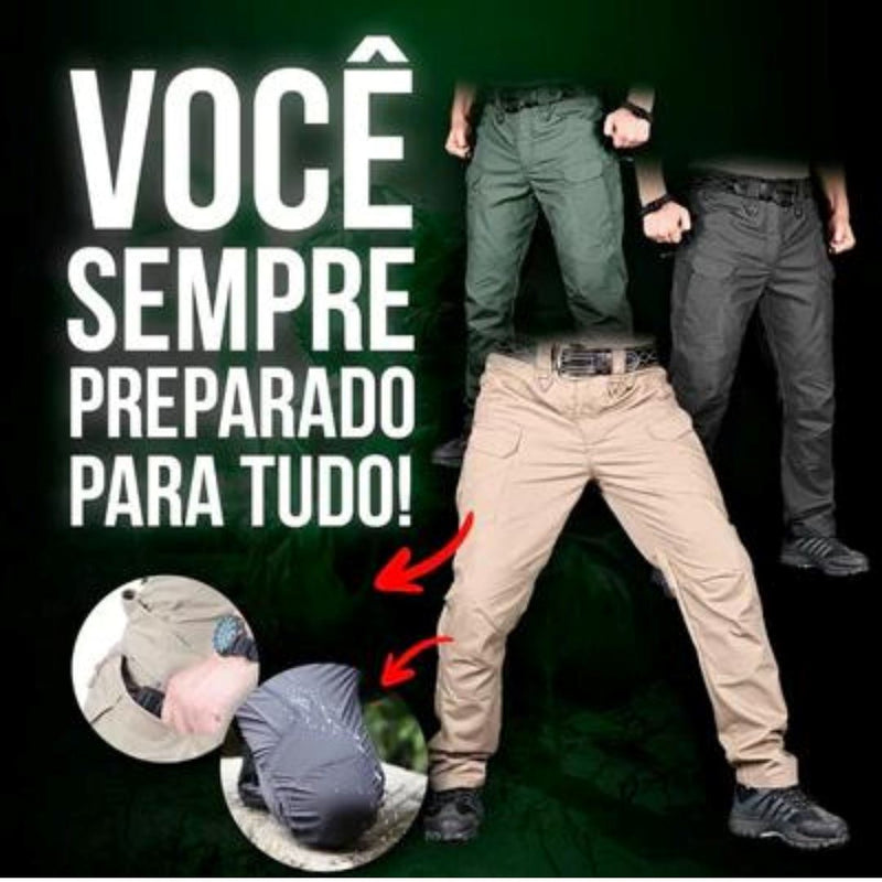 Calça Militar Tática Resistente e Impermeável + Cinto de Brinde - Direto Para Você