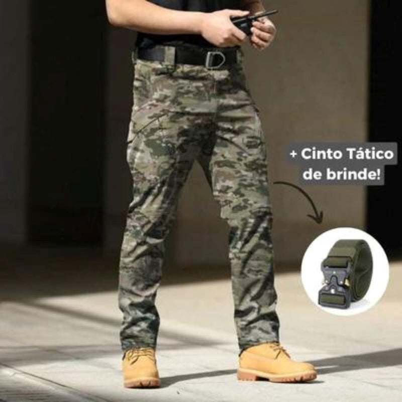 Calça Militar Tática Resistente e Impermeável + Cinto de Brinde - Direto Para Você